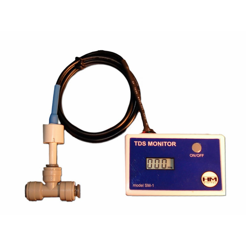 HM Digital SM-1 In-Line Single TDS Monitor, 0-9990 ppm Range, /- 2% Readout Accuracy