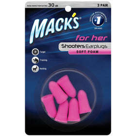 Mack's Shooters for Her Foam (3-Pair) Blister Pack Earplugs