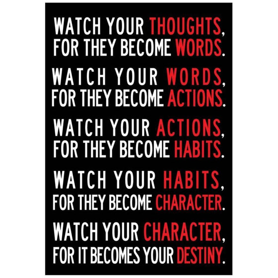 ArtEdge Watch Your Thoughts Motivational Poster Print 13x19 in