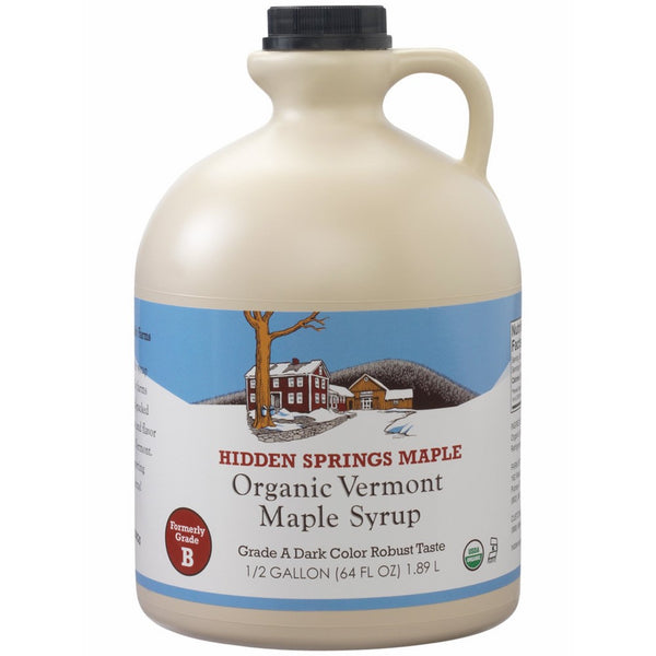 Hidden Springs Organic Vermont Maple Syrup, Dark Robust (Formerly Grade B), 64 Ounce