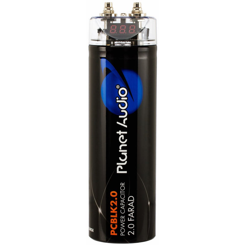 Planet Audio PCBLK2.0 – 2 Farad Car Capacitor For Energy Storage To Enhance Bass Demand From Audio System