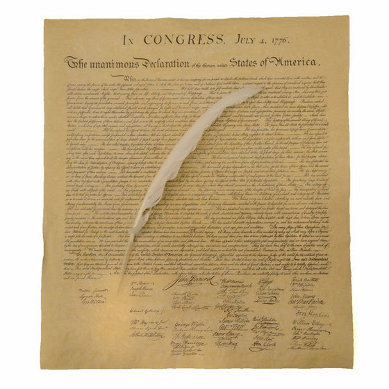 US Declaration of Independence w/ Quill Writing Dip Ink Pen