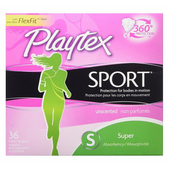 Edgewell-Playtex Sport Super Tampons 36 Count (2 Pack) Unscented