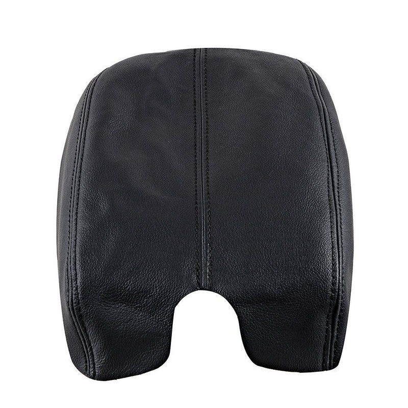 Real Genuine Leather Console Lid Armrest Arm Rest Cover Upholstery For 2008-2012 08-12 Honda Accord (Black)