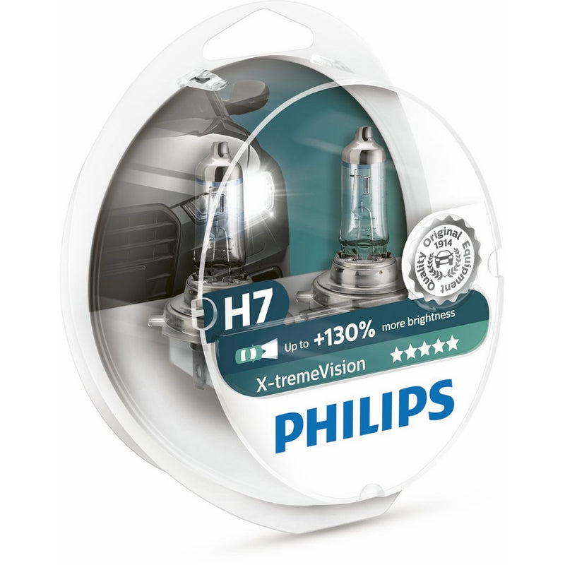 Philips X-treme Vision 130% Headlight Bulbs (Pack of 2) (H7 55W)