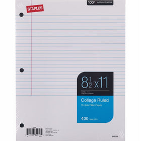 Staples College Grade Loose Binder Paper (27521M)