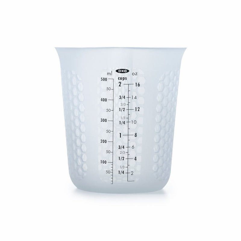 OXO Good Grips 2-Cup Squeeze & Pour Silicone Measuring Cup with Stay-Cool Pattern