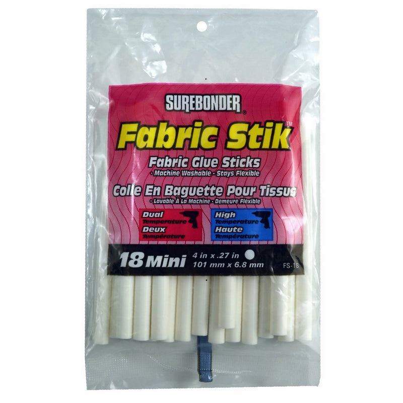Surebonder FS-18 Fabric Glue Stick, 5/16" D by 4" L, Creamy White (1 pack)