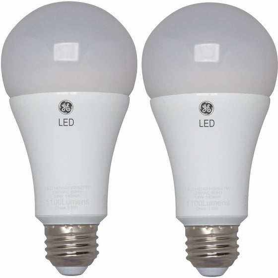 GE Lighting 65941 LED A21 Light Bulb with Medium Base, 15-Watt, Soft White, 2-Pack