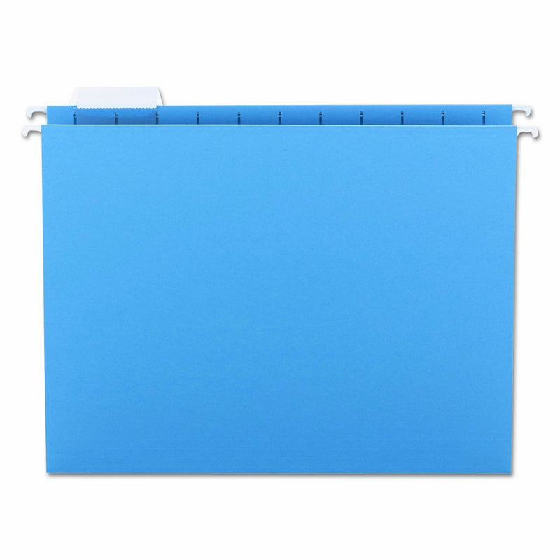 Smead Hanging File Folder, 1/5-Cut Adjustable Tab, Letter Size, Blue, 25 per Box (64060)