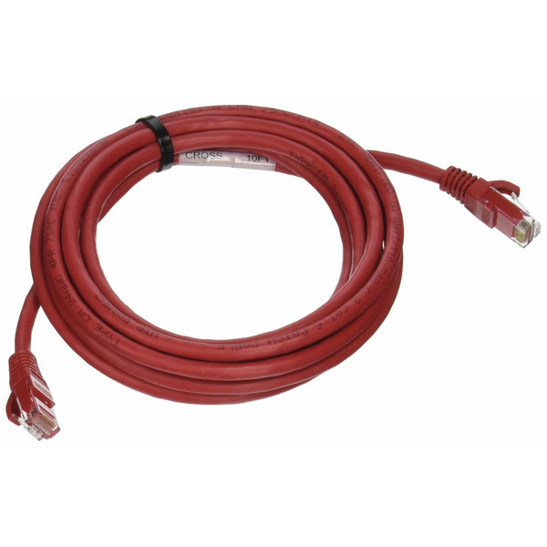 C2G/Cables to Go 27863 Cat6 Snagless Unshielded (STP) Crossover Patch Cable, Red (10 Feet/3.04 Meters)