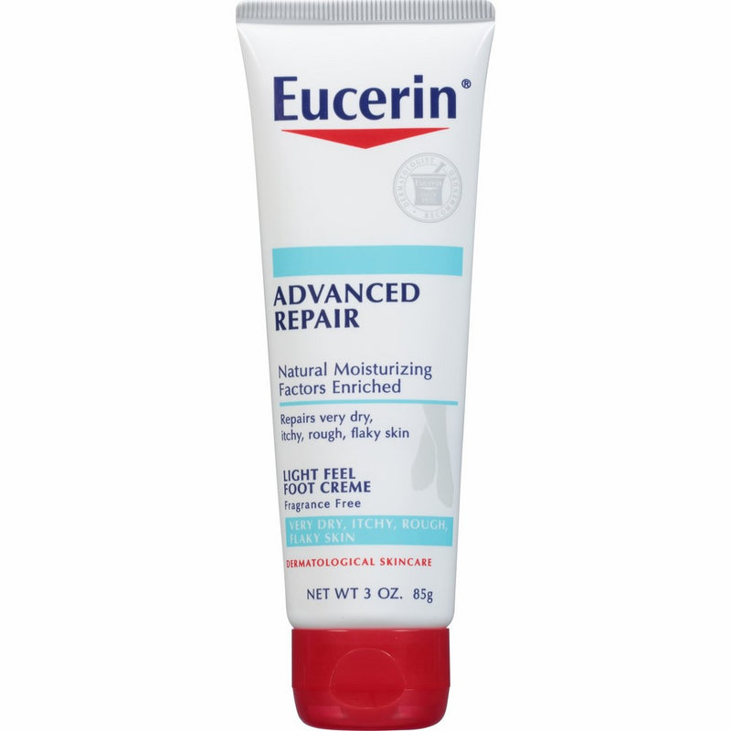 Eucerin Advanced Repair Light Feel Foot Creme 3 Ounce (Pack of 3) (Packaging May Vary)