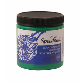 Speedball 3804 Water-Soluble Block Printing Ink – Bold Color With Satin Finish AP Certified Non-Toxic - 8 FL OZ, Green