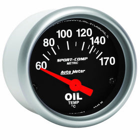 Auto Meter 3348M Sport-Compact Short Sweep Electric Oil Temperature Gauge