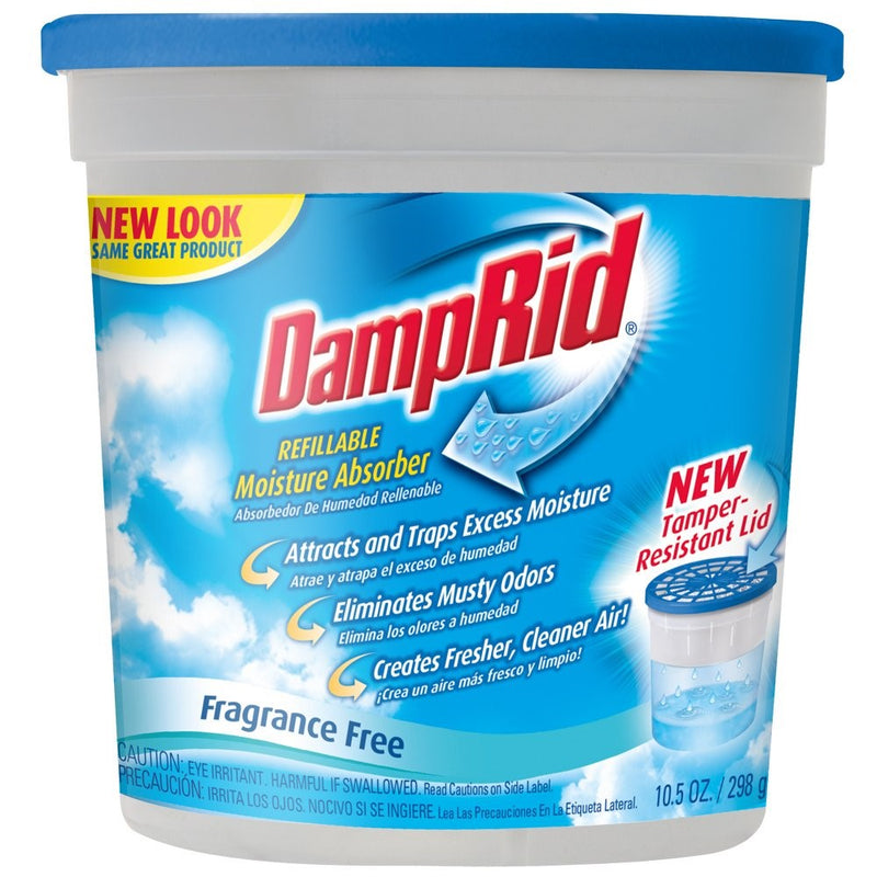 DampRid FG01K Refillable Moisture Absorber, Fragrance Free, 10.5-Ounce