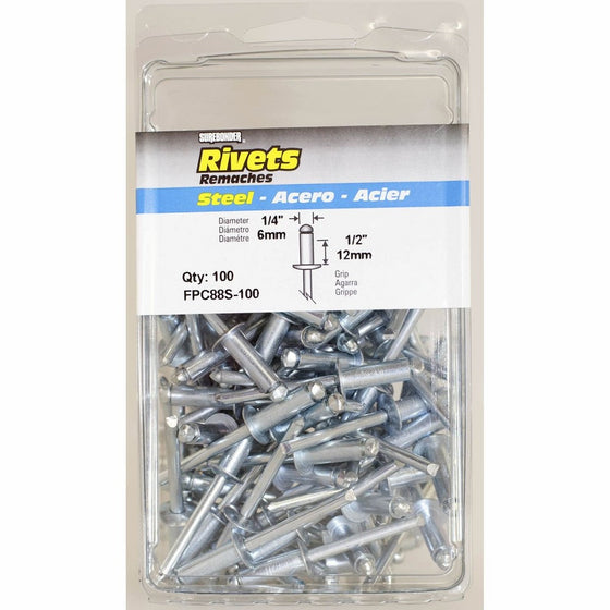 Surebonder FPC88S-100 1/4-inch Steel Long Rivets (100 per box)