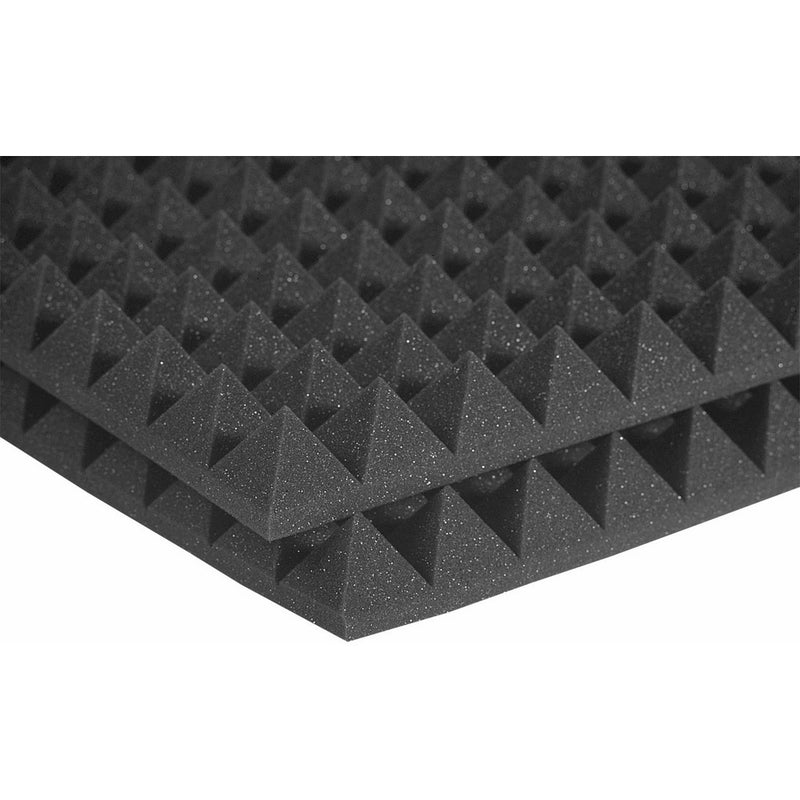 Auralex Acoustics Studiofoam Pyramid Acoustic Absorption Foam, 2" x 24" x 24", 12-Panels, Charcoal