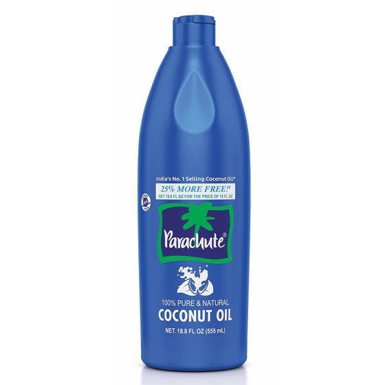 Parachute Coconut Oil 18.8 fl.oz. (555ml) - 100% Pure, Unrefined, Expeller Pressed