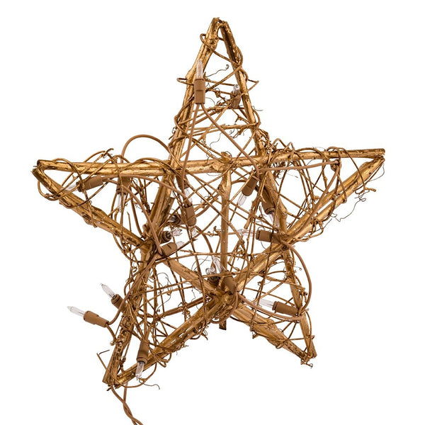 Kurt Adler 20-Light Gold Rattan Star