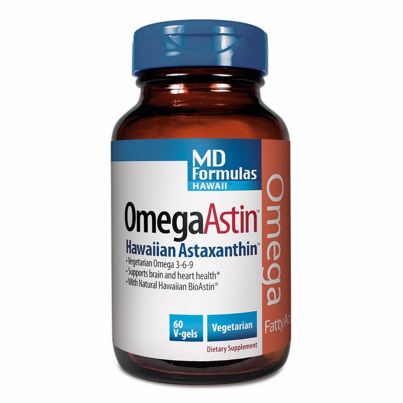 BioAstin Hawaiian Astaxanthin – MD Formulas OmegaAstin - 60 VEGAN soft gels – Supports Cardiovascular & Neurological Health Naturally – A Super-Antioxidant Grown in Hawaii