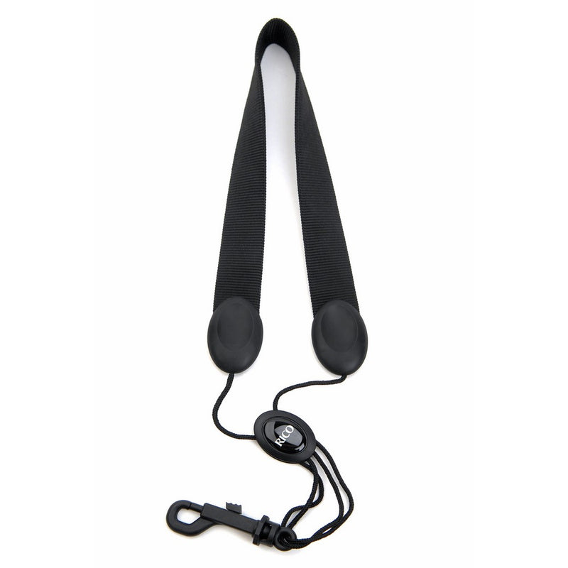 Rico Saxophone Strap, Soprano/Alto, Black Nylon, Snap Hook