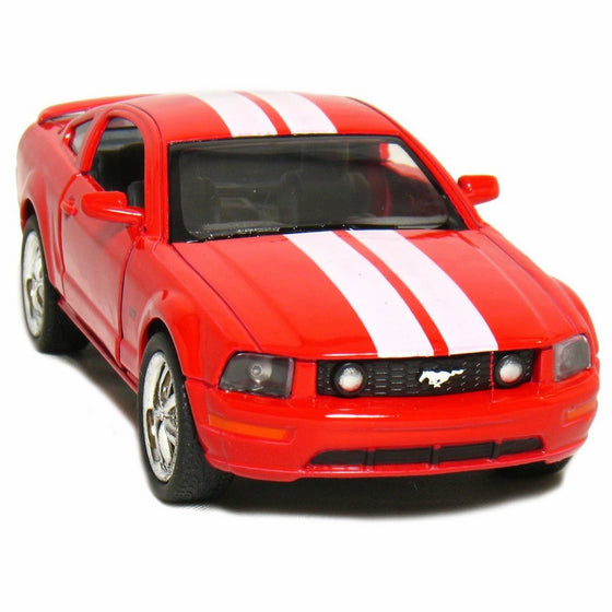 5" 2006 Ford Mustang GT with Stripes 1:38 Scale (Red) by Kinsmart