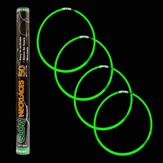 Fun Central S7 50ct 22 Inch Premium Glow Stick Necklaces, Glow in the Dark Necklace-for Neon Parties, Glow in the Dark Parties, Rave Parties, Christmas Parties, Halloween Parties, New Year's Eve