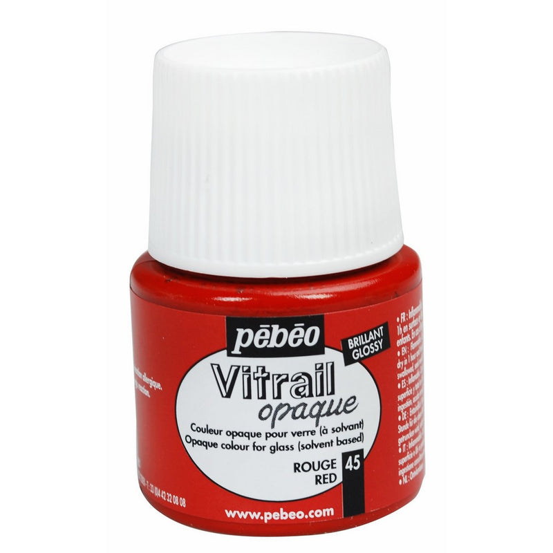 Pebeo Vitrail, Stained Glass Effect Paint, 45 ml Bottle - Red