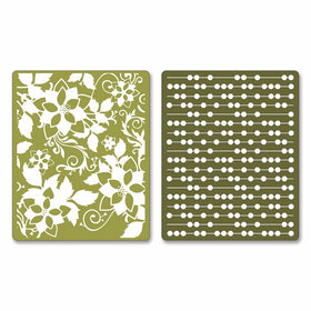 Sizzix Textured Impressions Embossing Folders 2PK - Dots & Flowers Set #2 by BasicGrey