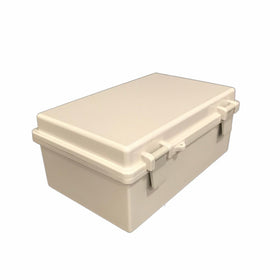 BUD Industries NBB-22241 Style B Plastic NEMA Box with Solid Indoor, 10-23/32" Length x 6-25/32" Width x 4-21/64" Height, Light Gray Finish