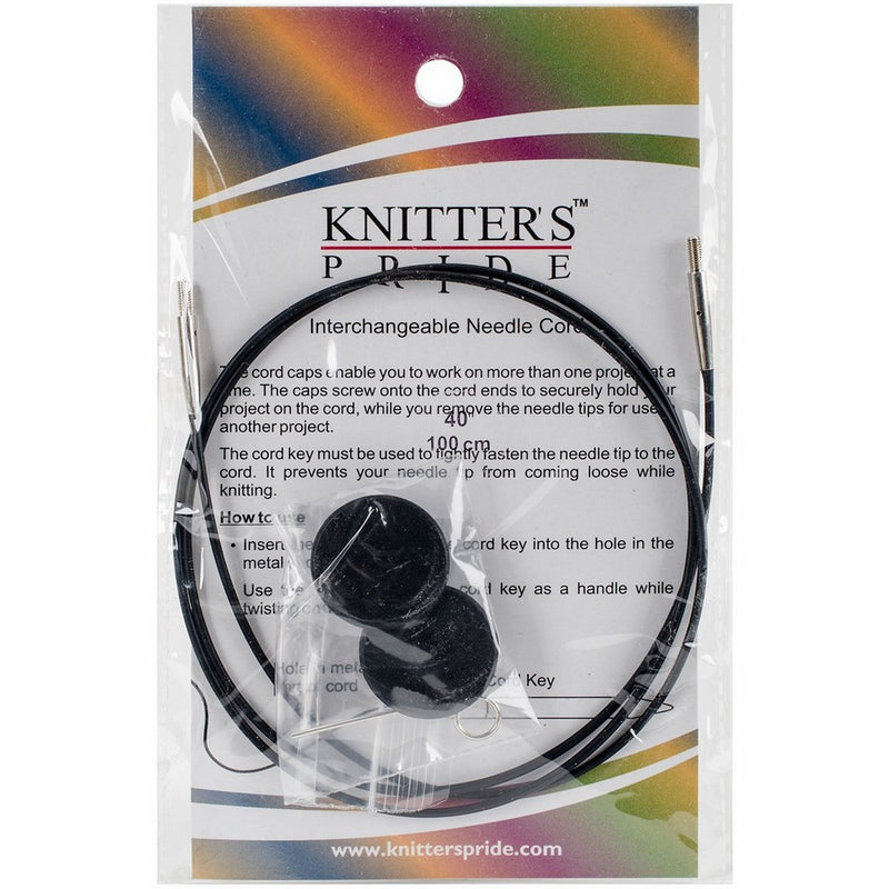 Knitter's Pride Interchangeable Cords 30" (40" w/tips), Black