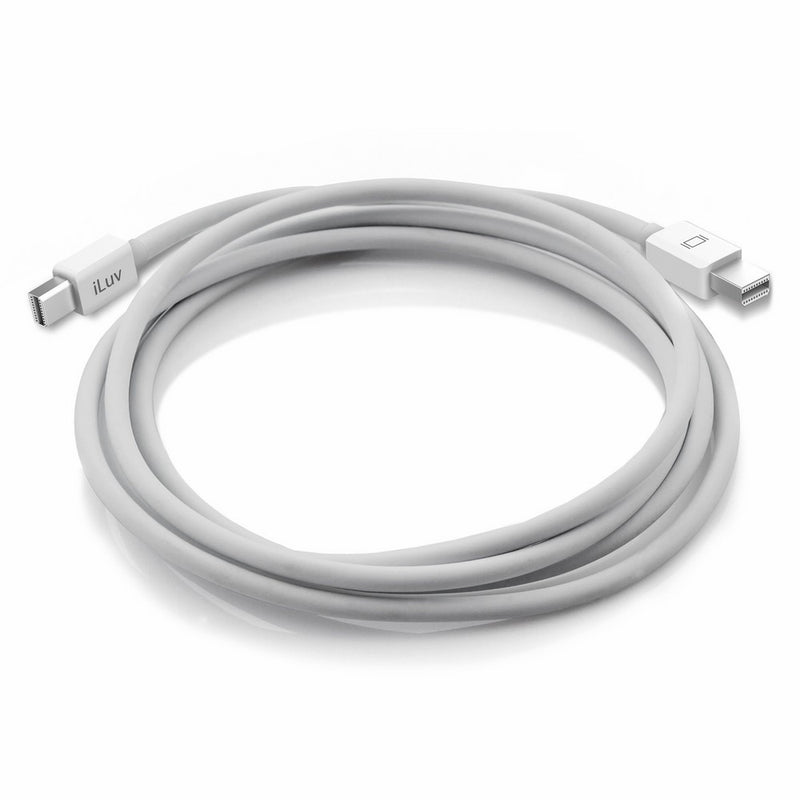 iLuv Award Winning 6 Ft. Mini DisplayPort Cable with Shielded Cable, 2560×1600 Resolution For Apple Cinema Display and Other Monitors with Mini DisplayPort – No Extra Power or Driver Required