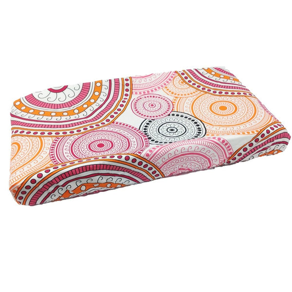 One Grace Place Sophia Lolita Changing Pad Cover, Pink/Orange/White