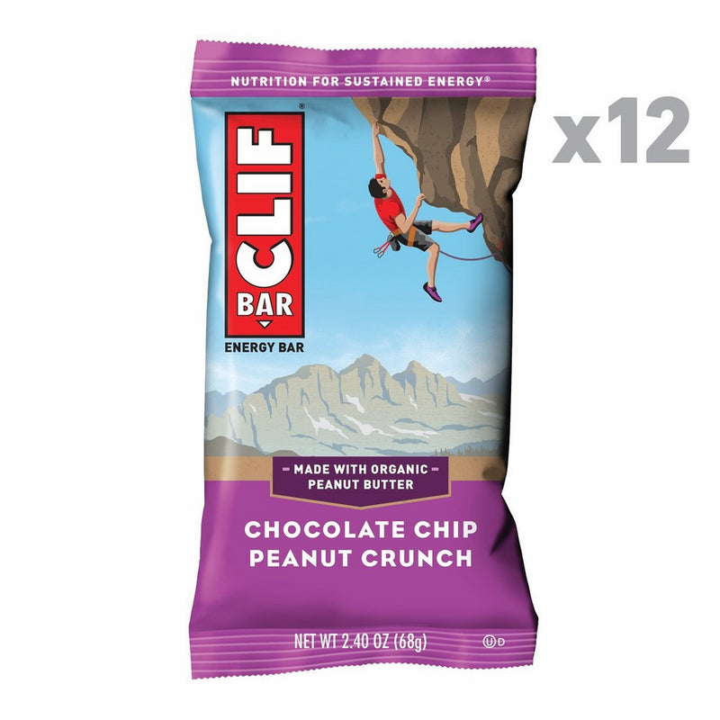CLIF BAR - Energy Bar - Chocolate Chip Peanut Crunch - (2.4 Ounce Protein Bar, 12 Count)