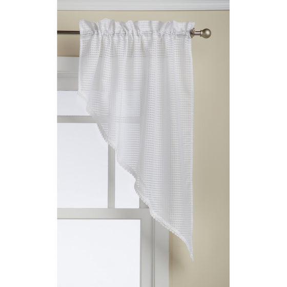 Lorraine Home Fashions Simplicity Tailored Swag Pair, 60 by 38-Inch, White