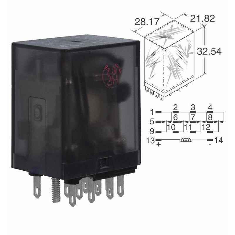 TE CONNECTIVITY / POTTER & BRUMFIELD KHAU-17A11-24 POWER RELAY, 4PDT, 24VAC, 3A, PLUG IN