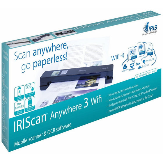 IRIScan Anywhere 3 Wireless Portable 1200 dpi Color Scanner with WiFi