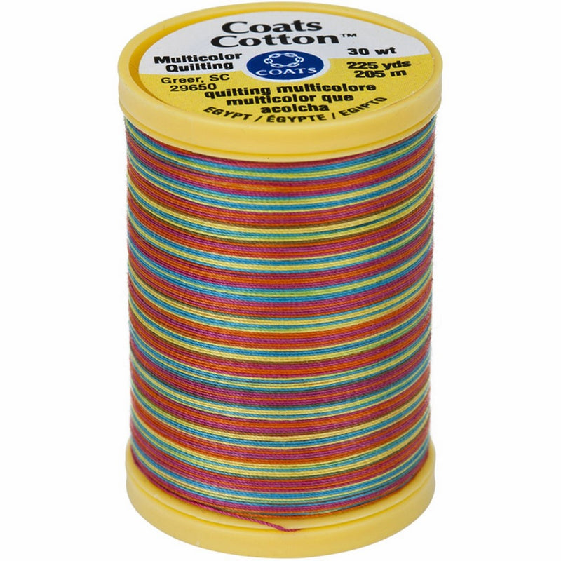 Coats Cotton Machine Gumballs Quilting Thread, 225 yd, Multicolor