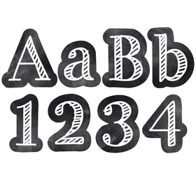 Creative Teaching Press Chalkboard 4" Designer Letters, Black/White (0279)