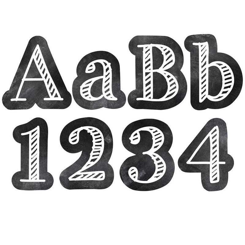 Creative Teaching Press Chalkboard 4" Designer Letters, Black/White (0279)