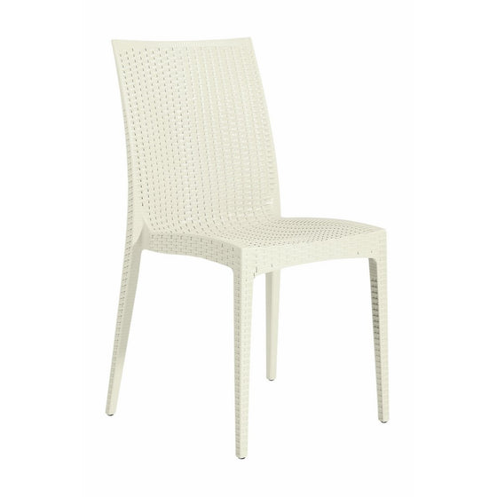 Table in a Bag PCCRM All-Weather Wicker Contemporary Dining Chair, Cream (Pack of 4)