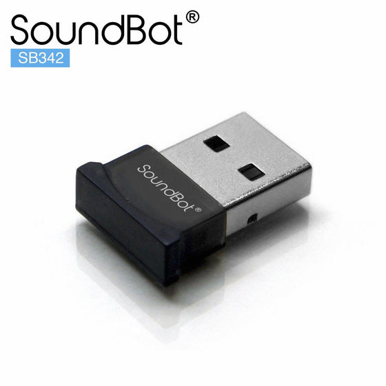 soundbot SB342-BLK Bluetooth 4.0 USB Adapter with 3Mbps High Data Transfer Rate & 33 Feet Wireless Range