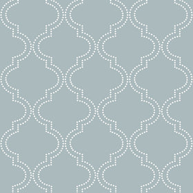 Wall Pops NU1826 Quatrefoil Peel and Stick Wallpaper, Slate Blue
