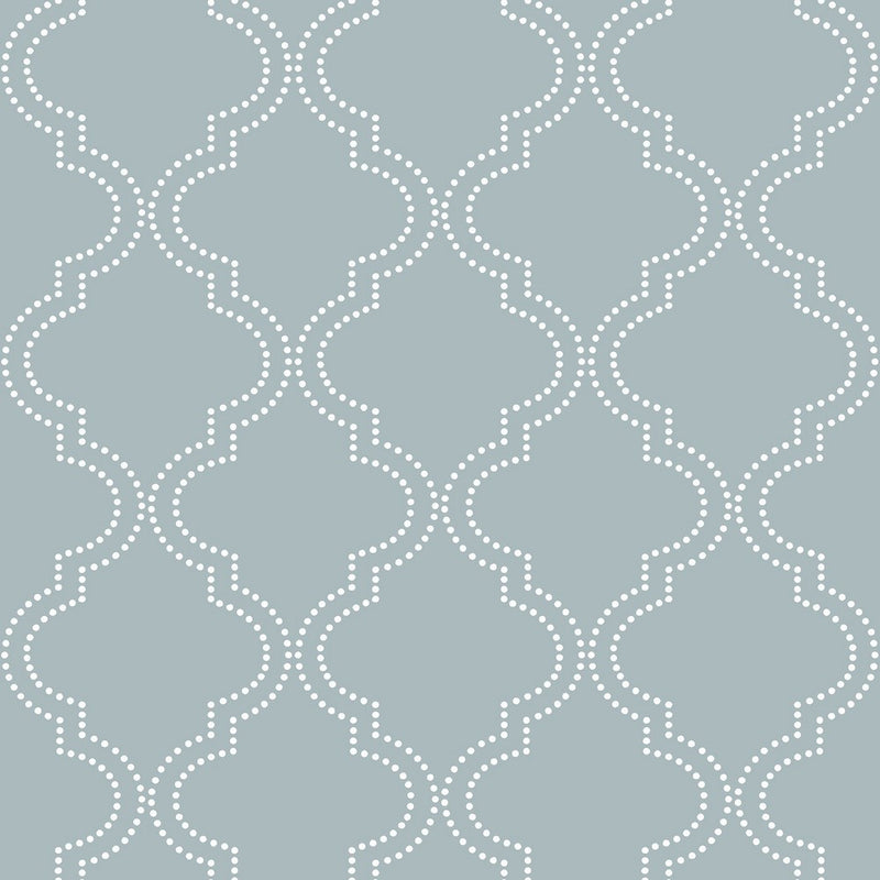 Wall Pops NU1826 Quatrefoil Peel and Stick Wallpaper, Slate Blue