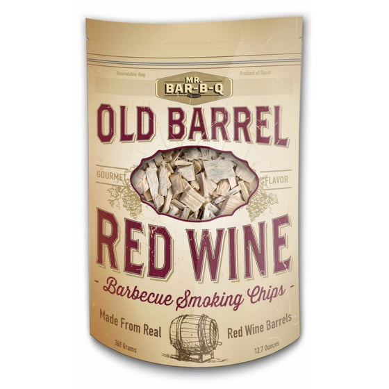 MR. BAR-B-Q 05040BC Old Barrel Red Wine Barbecue Smoking Chips, Brown