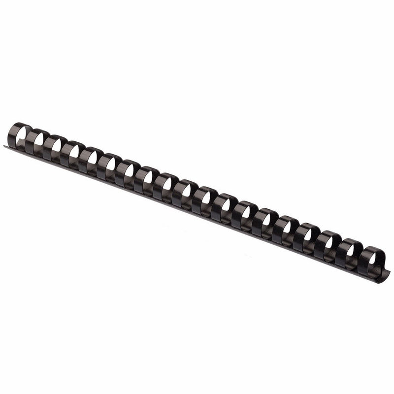 Fellowes Plastic Comb Binding Spines, 1/2 Inch Diameter, Black, 90 Sheets, 25 Pack (52323)