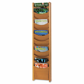 Safco Products 4331MO Wood Magazine Rack, 12 Pocket, Medium Oak
