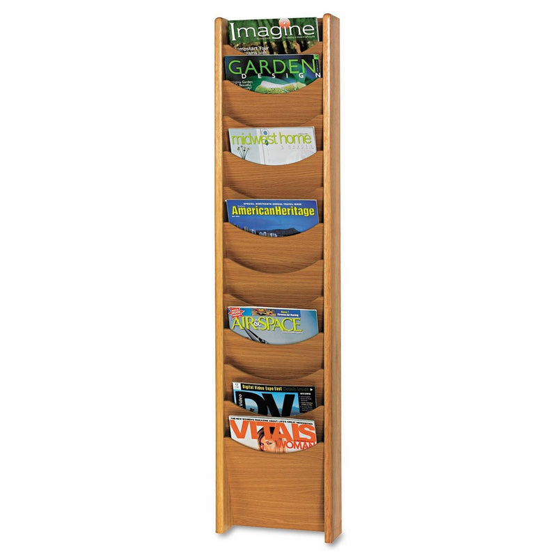 Safco Products 4331MO Wood Magazine Rack, 12 Pocket, Medium Oak