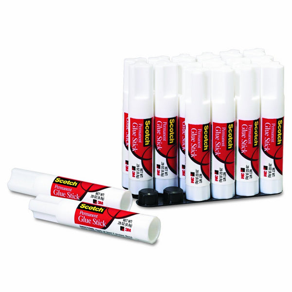 Scotch 600818 Permanent Glue Stick, .28 oz (Pack of 18)