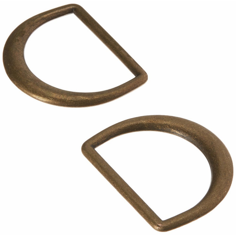 Clover Bags & Totes 1-3/16-Inch D Rings Antique Gold, 2 ea.